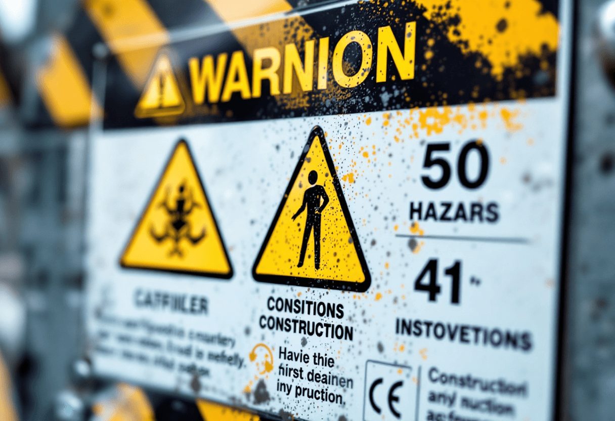 Gros plan sur panneau d’avertissement chantier